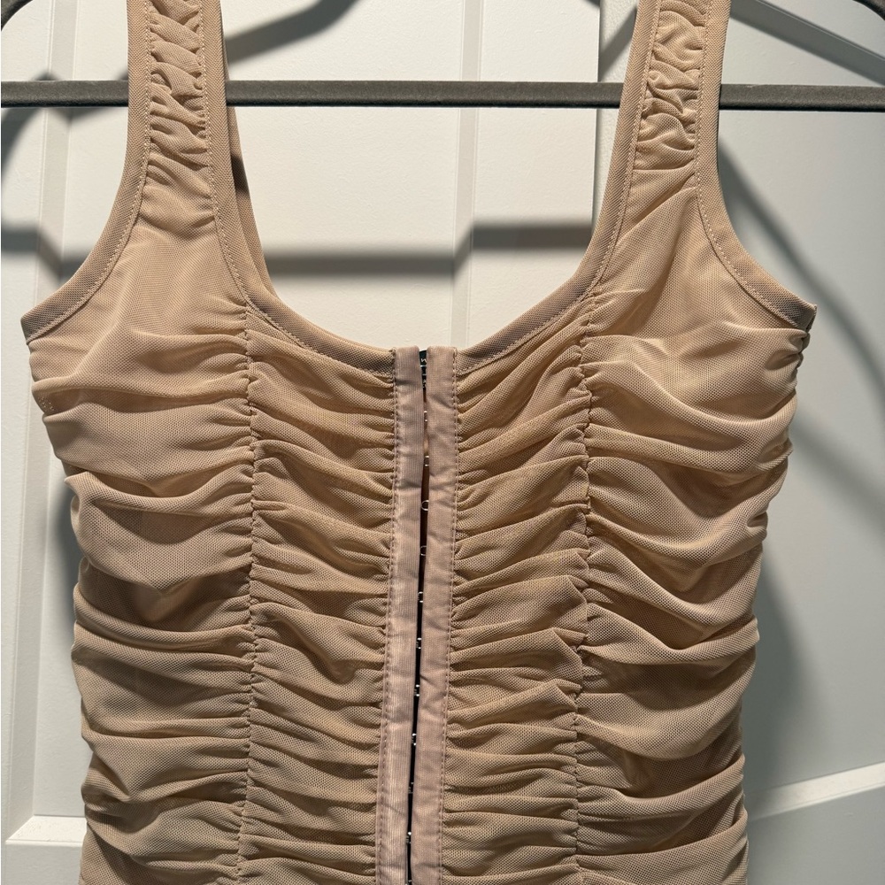Shinestar Beige Sleeveless Top